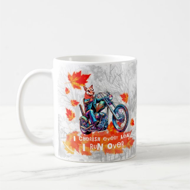 Drôle tasse de café je chéris chaque feuille gris (Gauche)