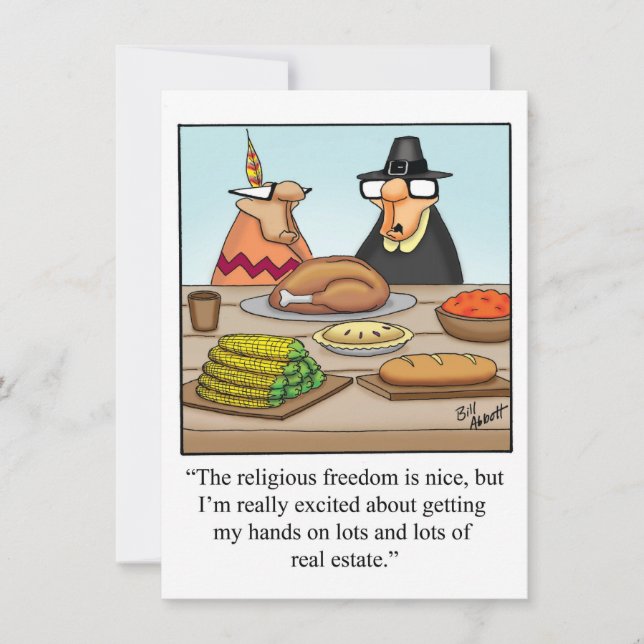 Drôle Thanksgiving Humour Dîner Invitations (Devant)