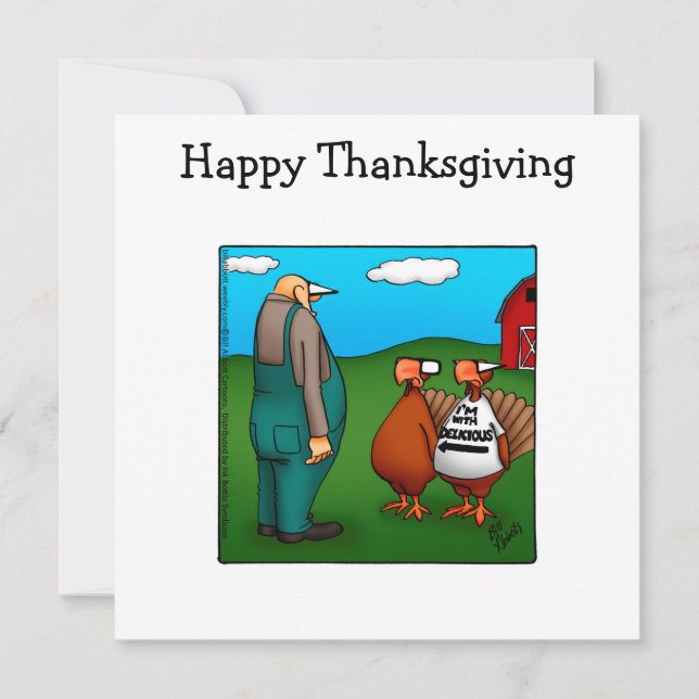 Drôle Thanksgiving Humour Dîner Invitations (Devant)