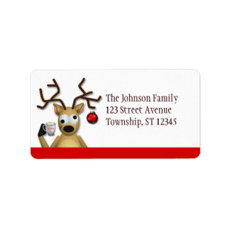 Drôle Tipsy Reindeer - Étiquettes de adresse de No