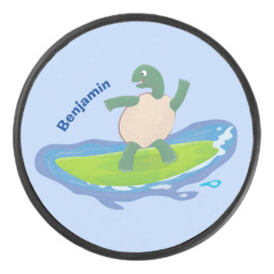 Drôle tortue vague de surf dessin animé