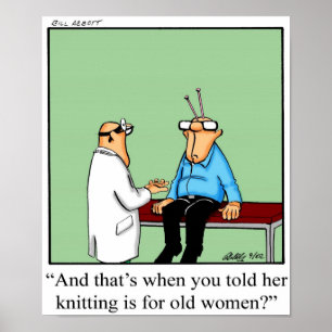 Drôle Tricot Humour Poster cadeau