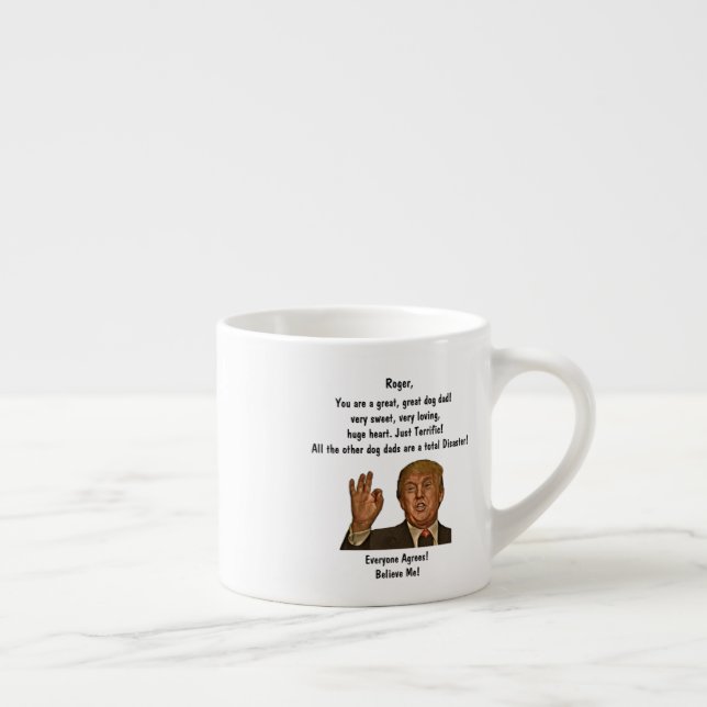 Drôle Trump Chien Papa Fête des pères Expresso Mug (Droite)