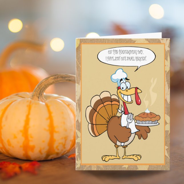 Drôle Turquie Bon thanksgiving serviette carte à t (Créateur téléchargé)