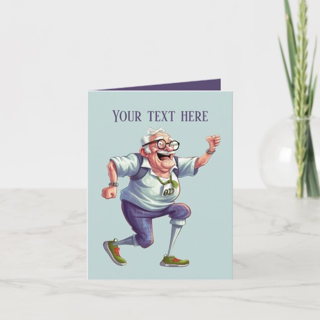 drôle vieux homme ajouter un message Carte (Devant)
