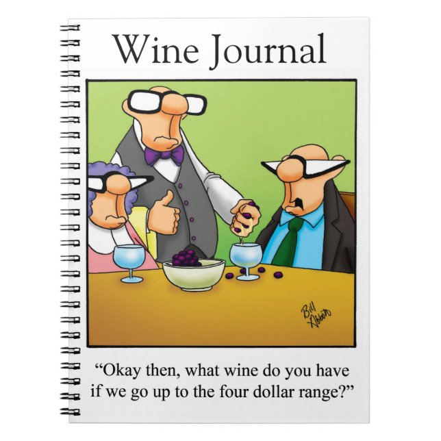 Drôle Vin Humour Journal Cadeau (Devant)