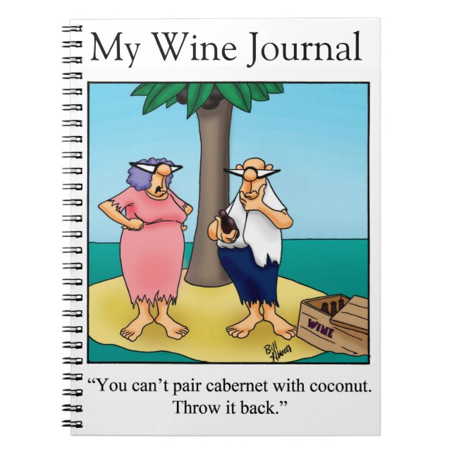 Drôle Vin Humour Journal Cadeau (Devant)