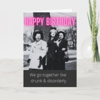 Drôle Vintage ivre et désordonné carte d'anniversa