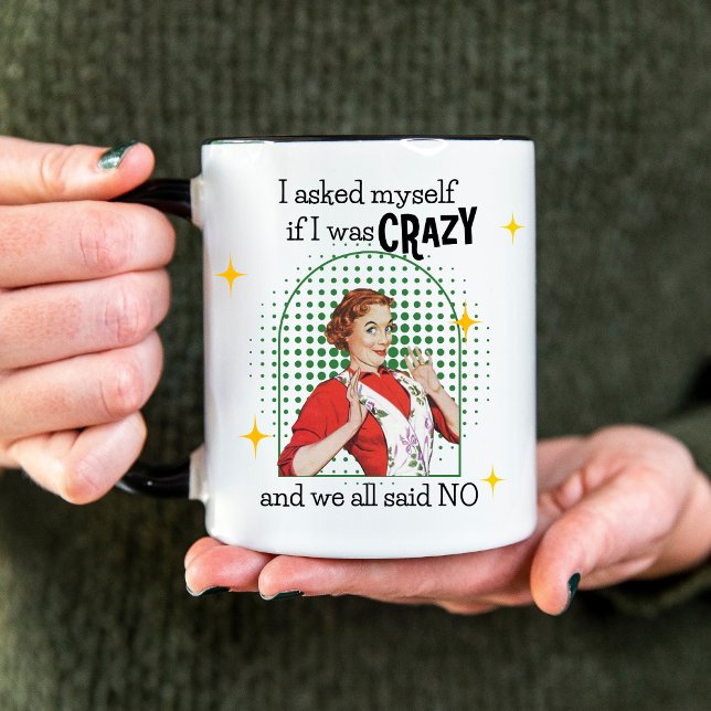 Drôle Vintage Retro Femme café Mug (Créateur téléchargé)