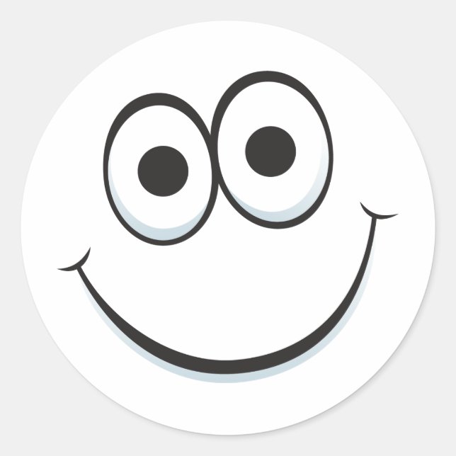 Drôle visage de dessin animé avec de gros stickers (Devant)
