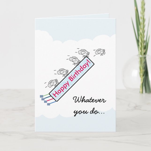 Drôle Vol par carte d'anniversaire (Devant)
