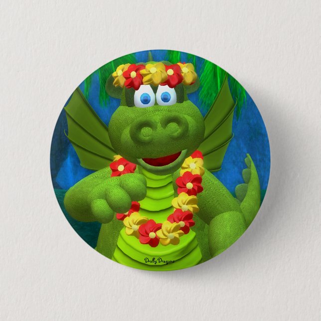 Drolly Dragons Party Fun 2 Inch Round Button (Front)