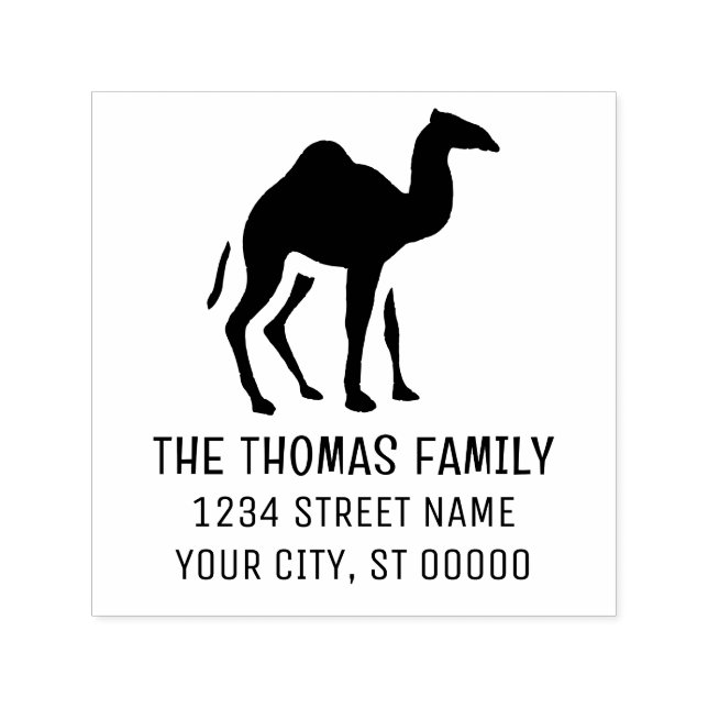 Dromedary Camel Silhouette Name Address Self-inking Stamp (Design)