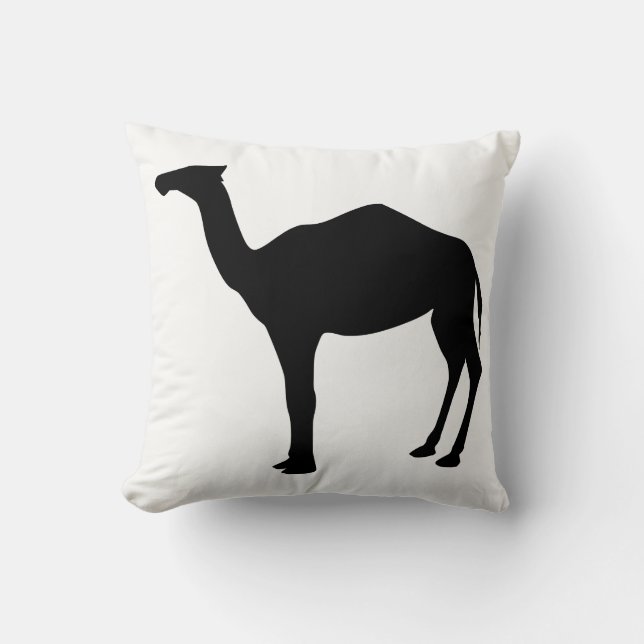 Dromedary Silhouette Throw Pillow (Front)