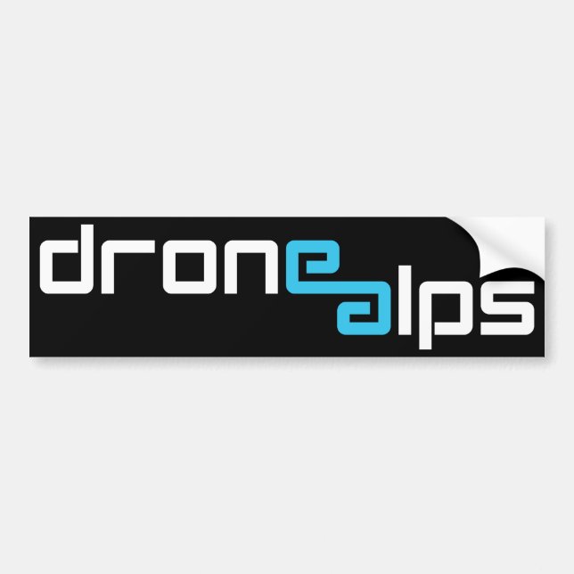 Drone Alps Logo (White & Blue) Bumper Sticker (Front)