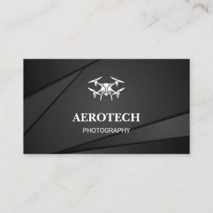 Drone Business Cards Modern Gray White