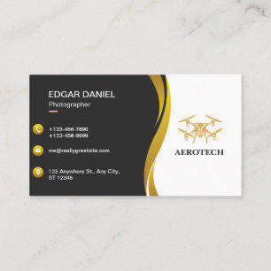 Drone Carte de visite Gold Black