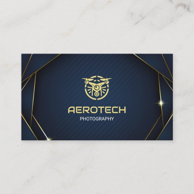 Drone Carte de visite Marine Gold Moderne (Devant)