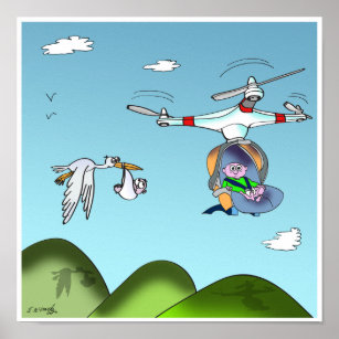Drone Cartoon 9482 Poster