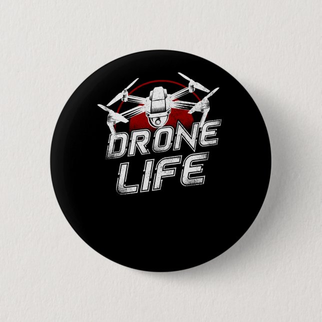 Drone Drone Life Pilot 2 Inch Round Button (Front)