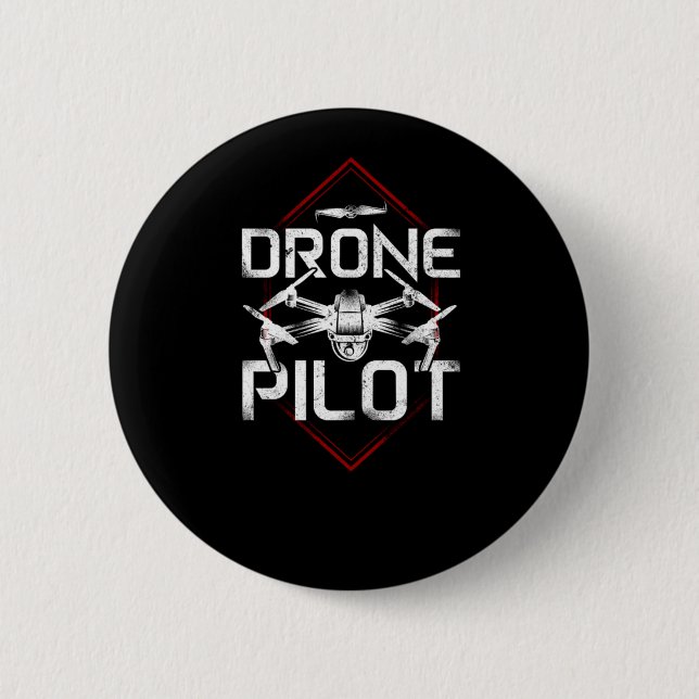 Drone Drone Pilot 2 Inch Round Button (Front)
