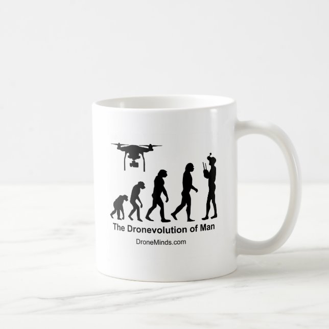Drone Evolution of Man Coffee Mug (Right)