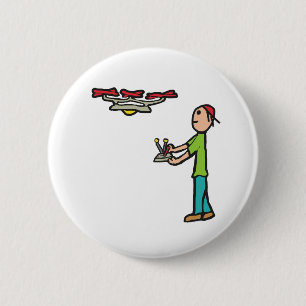 Drone Flying 2 Inch Round Button