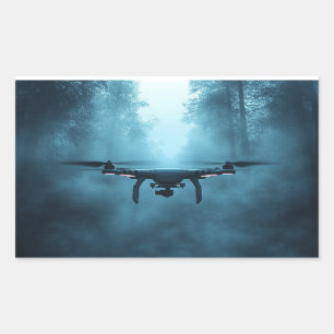 Drone in Foggy Forest Sticker