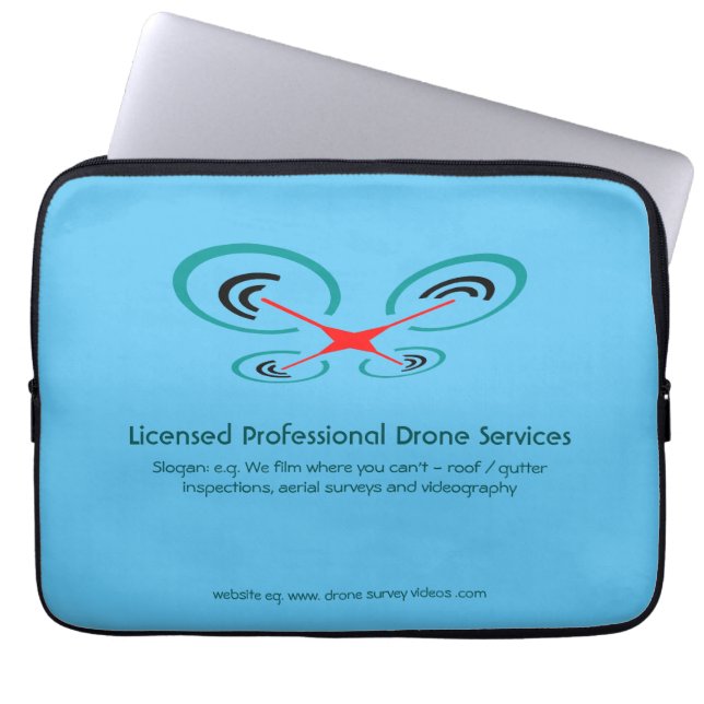 Drone Inspection and Video Service, Pilot Operator Laptop Sleeve (Front)