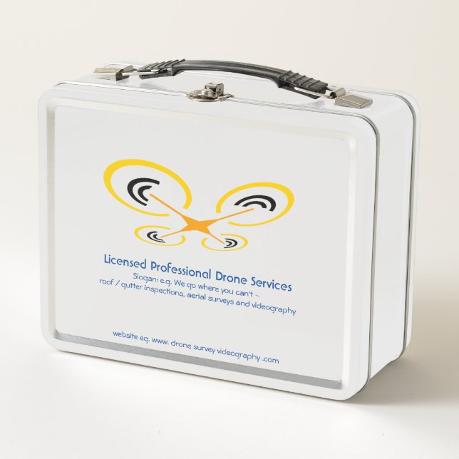 Drone Inspection, Survey and Video Service Metal Lunch Box (Front)