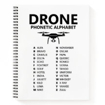 Drone Phonetic Alphabet – White Graph Notebook