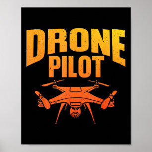 Drone Pilot Art For Men Women Drone Enthusiast Rc Poster