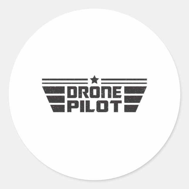 Drone Pilot Camera Quadcopter FPV Funny Gift Idea Classic Round Sticker (Front)