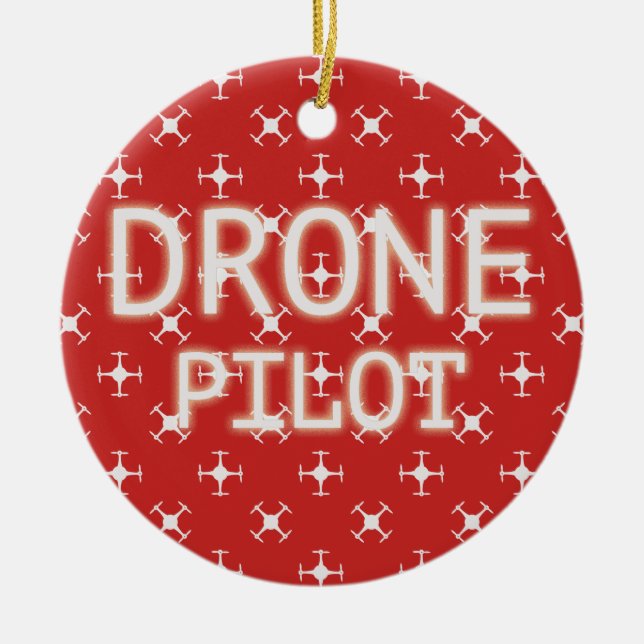Drone pilot ceramic ornament (Front)