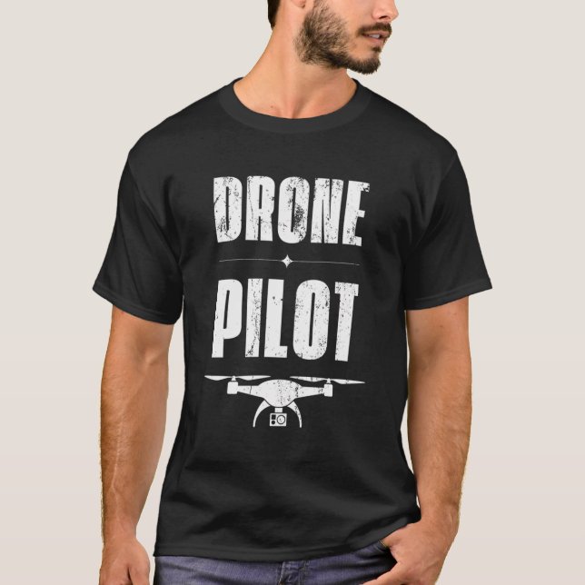 Drone Pilot Flying Drone Aviation T-Shirt (Front)