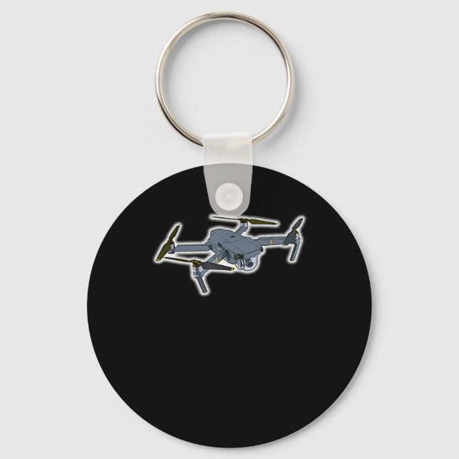 Drone Pilot Quadcopter Pilot Flying Drones Keychain (Front)