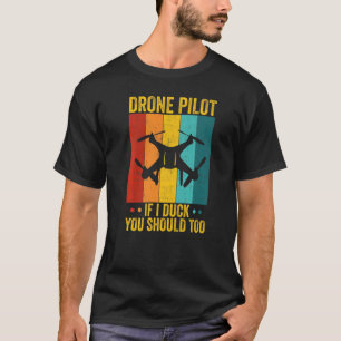 Drone Pilot Vintage Sunset Drone Racing Pilots Fly T-Shirt
