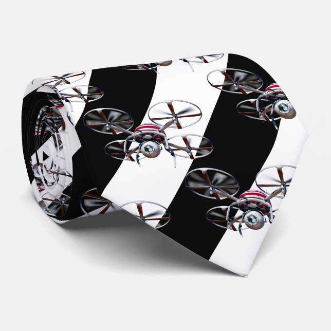 Drone quadcopter aircraft pilot hobby tie (Rolled)