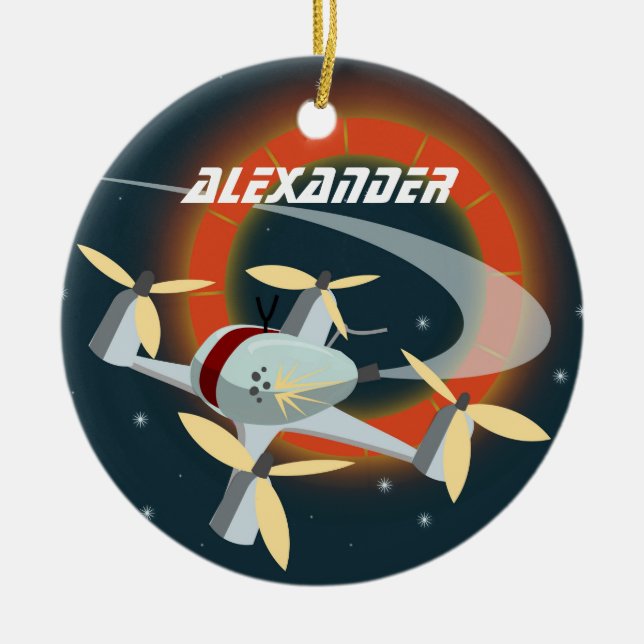 Drone Racing Ceramic Ornament (Front)