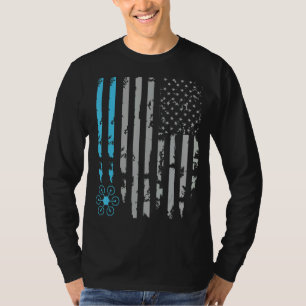 Drone Racing Quadcopter Pilot Usa American Flag Di T-Shirt