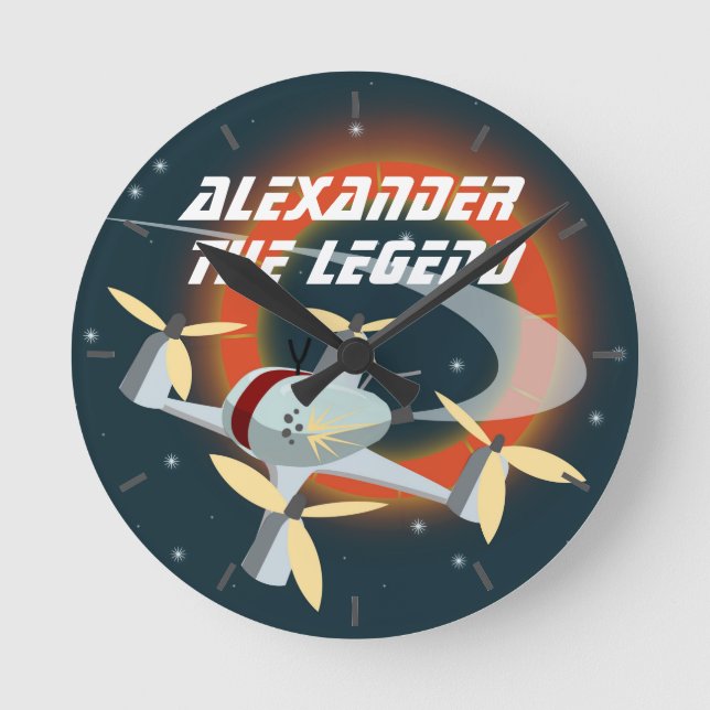 Drone Racing Round Clock (Front)