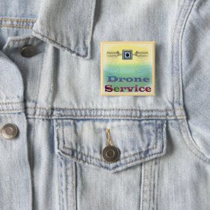 Drone Service 2 Inch Square Button