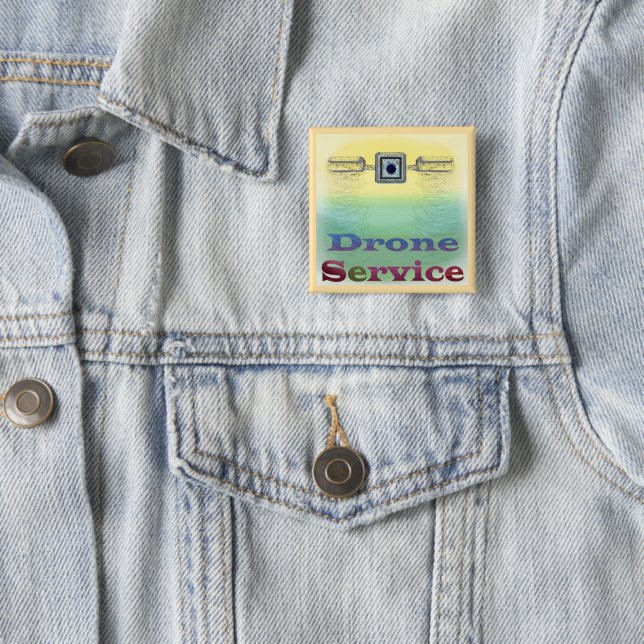 Drone Service   2 Inch Square Button (In Situ)