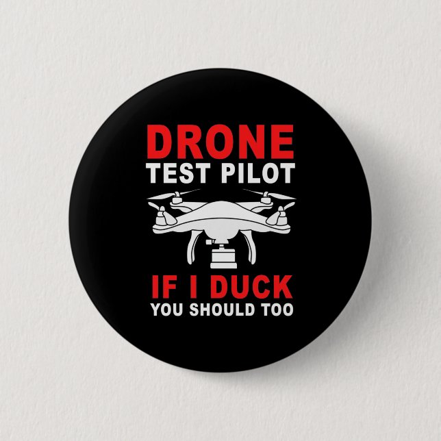 Drone Test Pilot 2 Inch Round Button (Front)