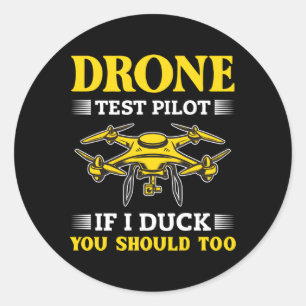 Drone Test Pilot Drones Quadcopter Classic Round Sticker
