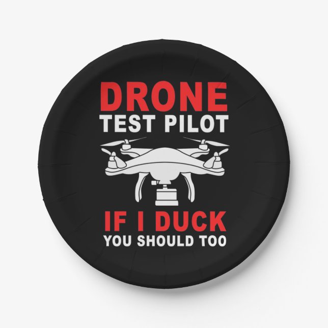 Drone Test Pilot Paper Plate (Front)