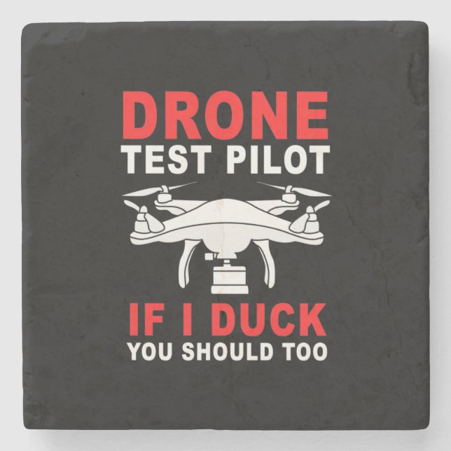 Drone Test Pilot Stone Coaster (Front)