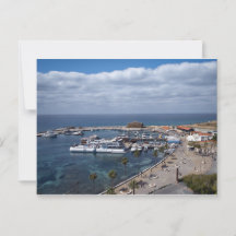 Drone view of Paphos harbor and castle