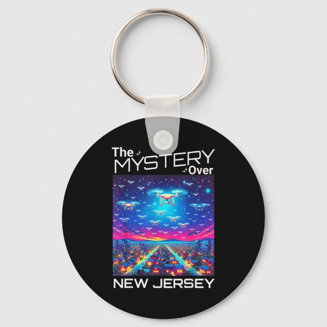 Drones New Jersey The Mystery Over New Jersey Funn Keychain (Front)