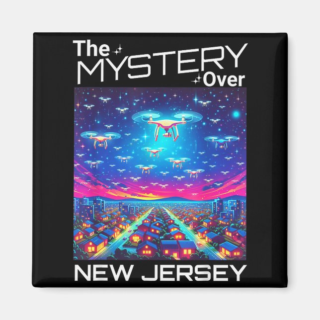 Drones New Jersey The Mystery Over New Jersey Funn Magnet (Front)